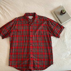 Urban Outfitters Red Plaid short sleeve button up